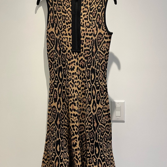 Pink tartan leopard print knit dress - Picture 3 of 3